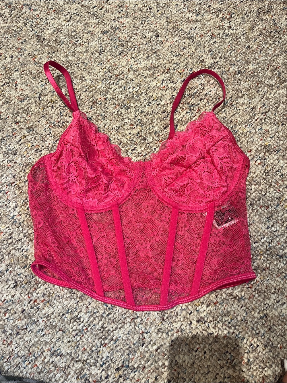 SHEIN Lace Bustier Camisole - Fuchsia Pink